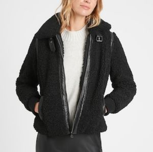 Black sherpa bomber jacket